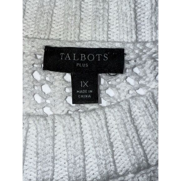 Talbots Open Stitch Knit Raglan Sweater Rainbow Stripe Preppy Academia Casual 1X - Picture 13 of 14